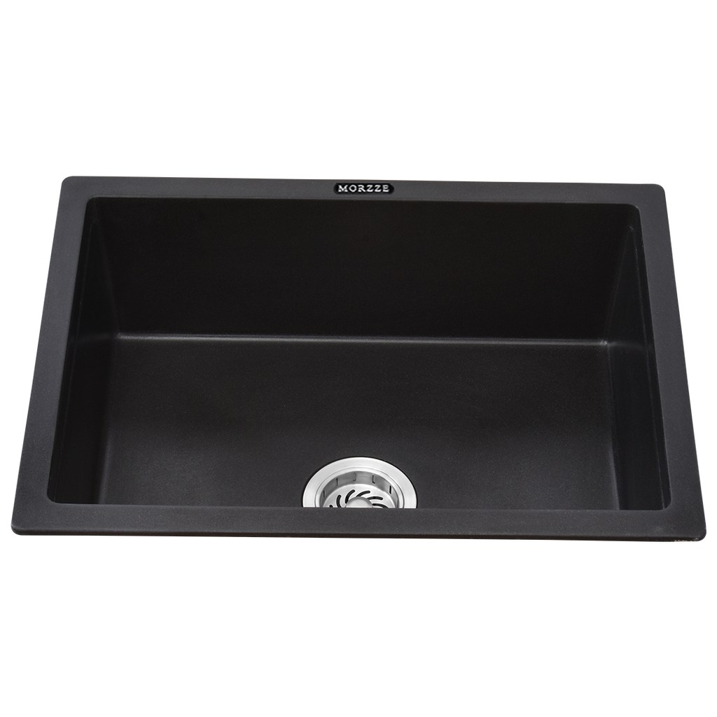 Morzze Granite Kitchen Sink | 21x18x8 | Single Bowl Sink Black | V01-102