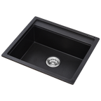 MORZZE Granite Kitchen Sink | 22x20x8| Single Bowl Sink Black | VO1-103