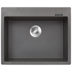 MORZZE Granite Sink 24x20x8 | Single Bowl Sink Black | VO1-105