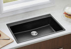 MORZZE Granite Sink 31x20x9 | Single Bowl Sink Black | V01-106