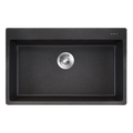 MORZZE Granite Sink 31x20x9 | Single Bowl Sink Black | V01-106