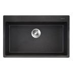 MORZZE Granite Sink 31x20x9 | Single Bowl Sink Black | V01-106