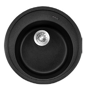 MORZZE By Anupam Granite Sink 20” Ø| Depth-9” | Single Bowl Sink Black | V01-114LX
