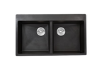 MORZZE Granite Sink 34x20x9 | Double Bowl Sink Black | V02-107