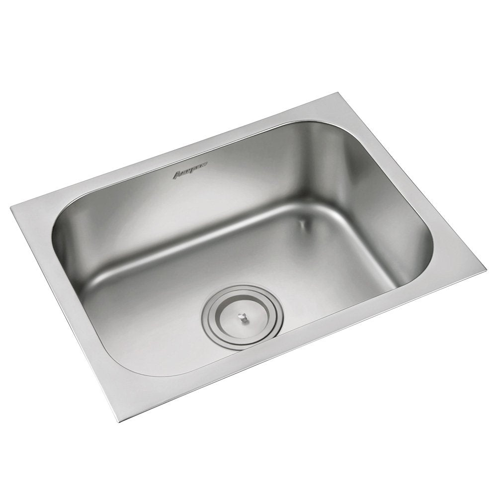 Anupam 113B Kitchen Sink, Silver, Satin/Matt Finish | 24x18x9 | 304 Grade Stainless Steel Sink