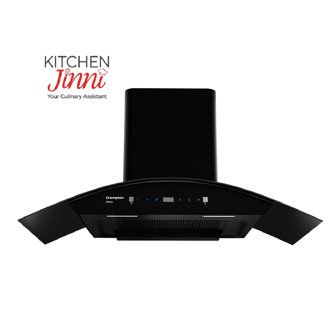 Crompton Eliteo Curv (CHD-ELC60FLE-IND) 90 cm Auto-Clean Chimney | 1900 m³/hr | Kitchen Jinni Delhi NCR