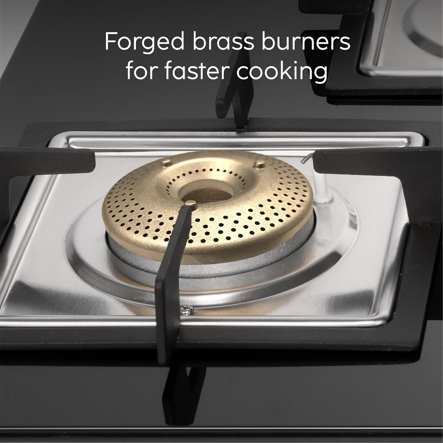 Glen 1074 US BL 4 Burner Cooktop Ultra Slim Glass Gas Stove with Auto Ignition (Black)
