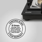 Glen 1074 US BL 4 Burner Cooktop Ultra Slim Glass Gas Stove with Auto Ignition (Black)