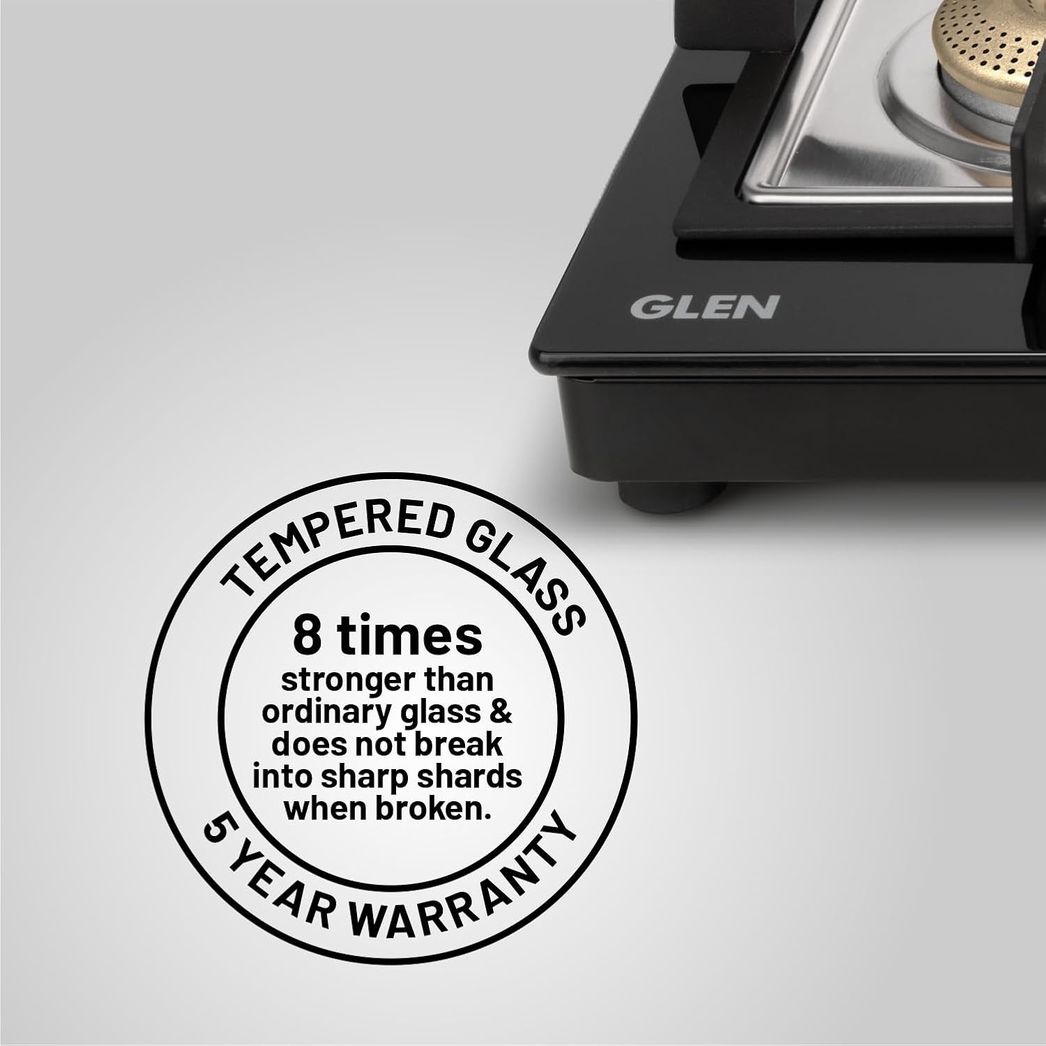Glen 1074 US BL 4 Burner Cooktop Ultra Slim Glass Gas Stove with Auto Ignition (Black)
