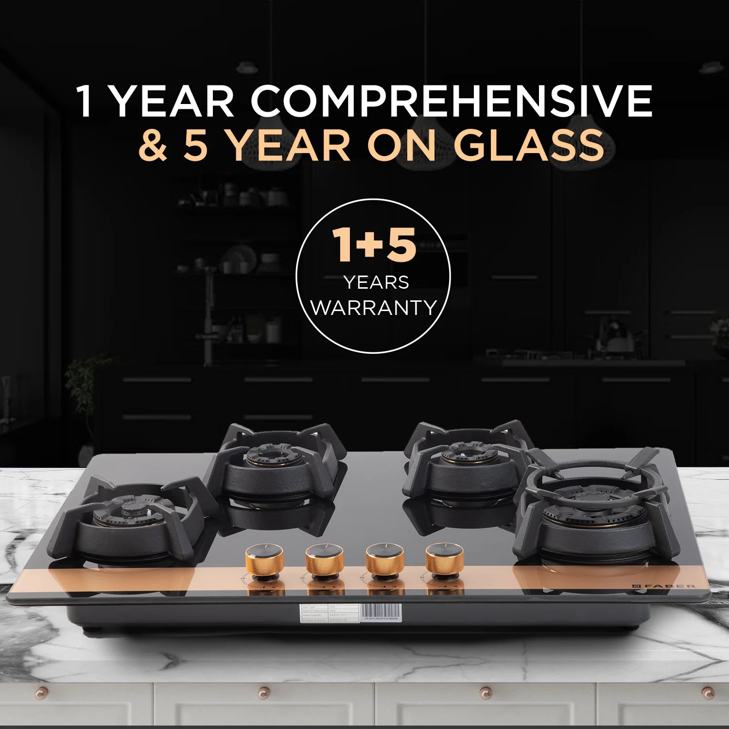 FABER HOB UTOPIA PRO HT 80 cm 4 Burner CI