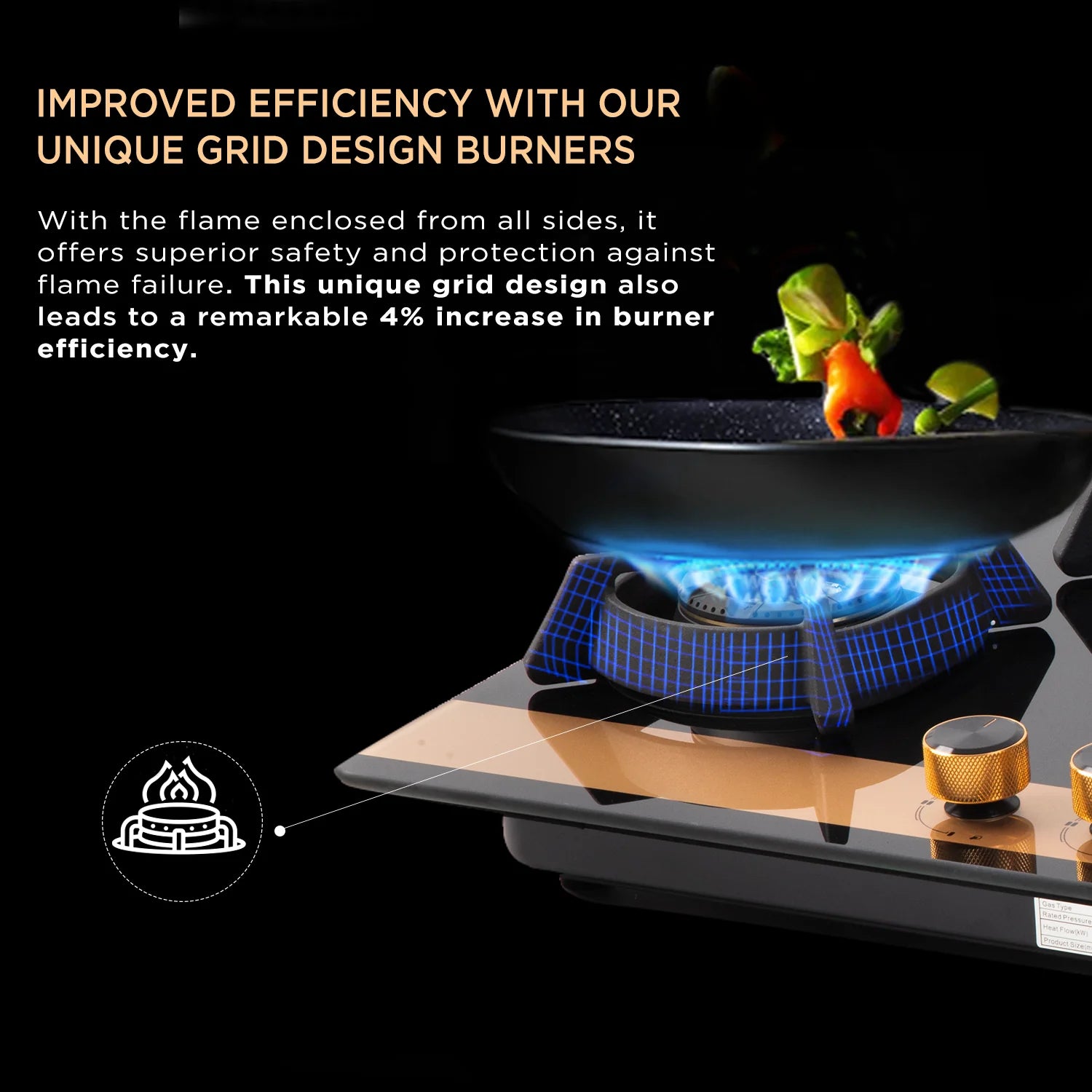 FABER HOB UTOPIA PRO HT 80 cm 4 Burner CI