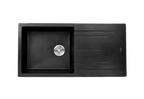 MORZZE Granite Sink 40x20x9 | Single Bowl Drain Board Sink Black | V03-110