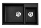 MORZZE By Anupam Granite Sink 32x20x8 | Double Bowl Sink Black | V02-115LX