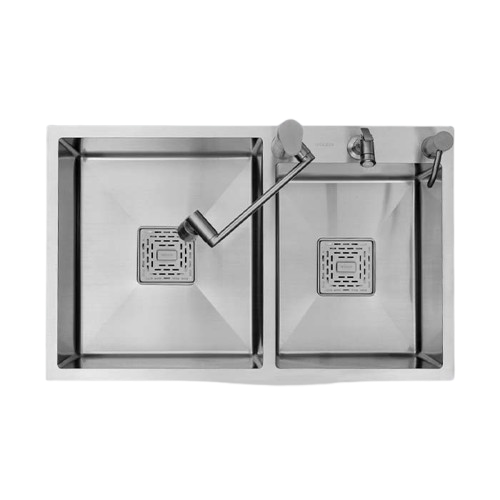 MORZZE 36x20x9 Stainless Steel Sink | Double Bowl Sink | A02-211LX