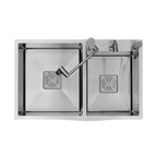MORZZE 36x20x9 Stainless Steel Sink | Double Bowl Sink | A02-211LX