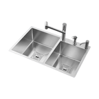 MORZZE 32x20x9 Stainless Steel Sink |Double Bowl Sink | A02-210LX