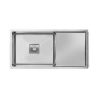 MORZZE 36x18x9 Stainless Steel Sink | Single Bowl Sink with Drain Board | A03-207