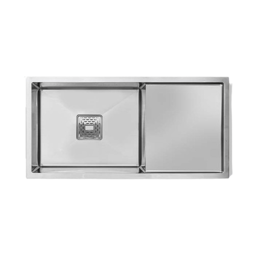 MORZZE By Anupam 36x18x9 Stainless Steel Sink | Single Bowl Sink with Drain Board | A03-207