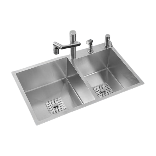 MORZZE 36x20x9 Stainless Steel Sink | Double Bowl Sink | A02-211LX