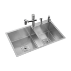 MORZZE 36x20x9 Stainless Steel Sink | Double Bowl Sink | A02-211LX