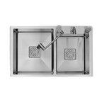 MORZZE 32x20x9 Stainless Steel Sink |Double Bowl Sink | A02-210LX