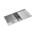 MORZZE 36x18x9 Stainless Steel Sink | Single Bowl Sink with Drain Board | A03-207