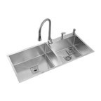 MORZZE 42x20x9 Stainless Steel Sink | Double Bowl Sink | A02-212LX