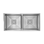 MORZZE 37x18x9 Stainless Steel Sink | Double Bowl Sink | A02-205