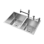 MORZZE 36x20x9 Stainless Steel Sink | Double Bowl Sink | A02-211LX