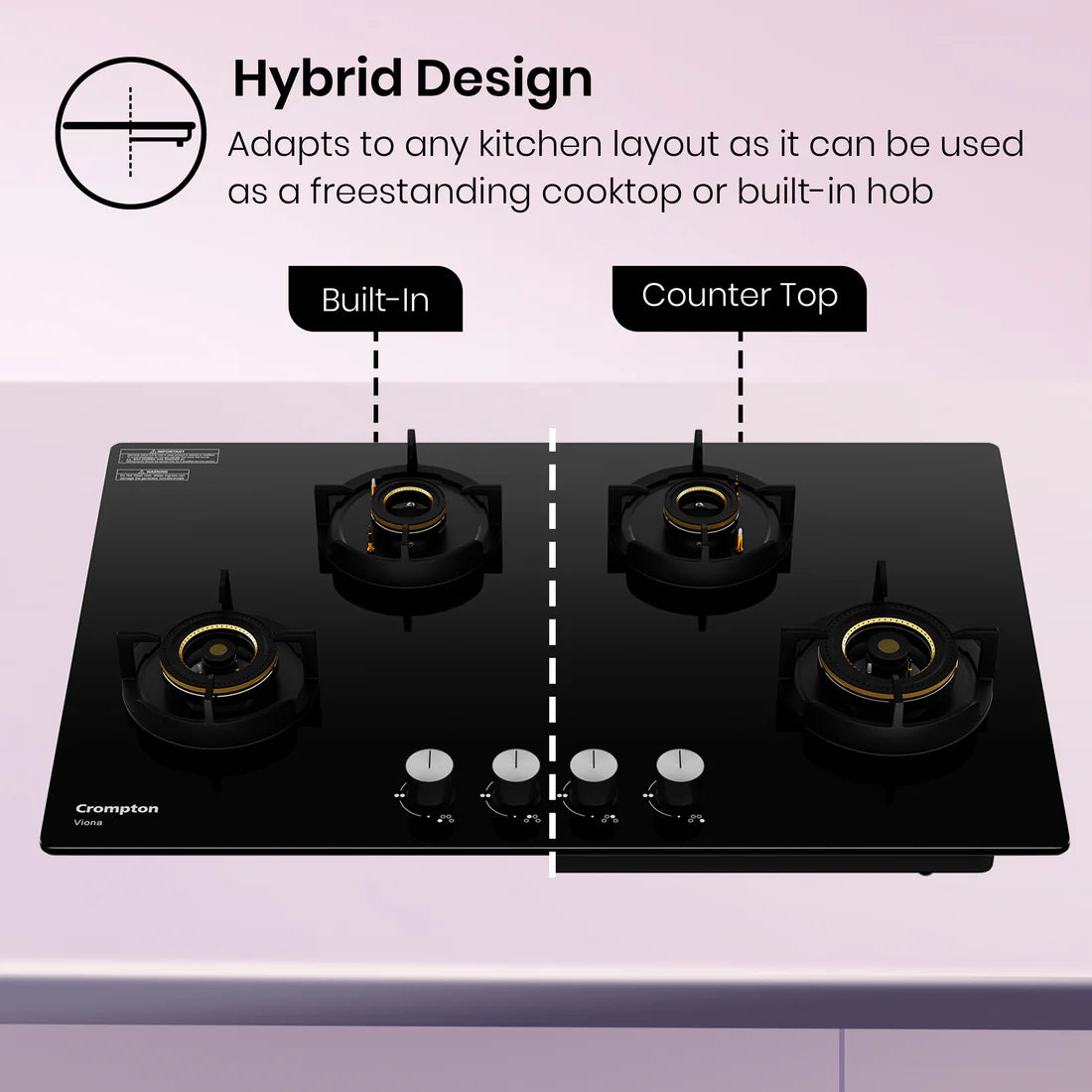 Crompton Hob Viona 82 cm 4 Burner