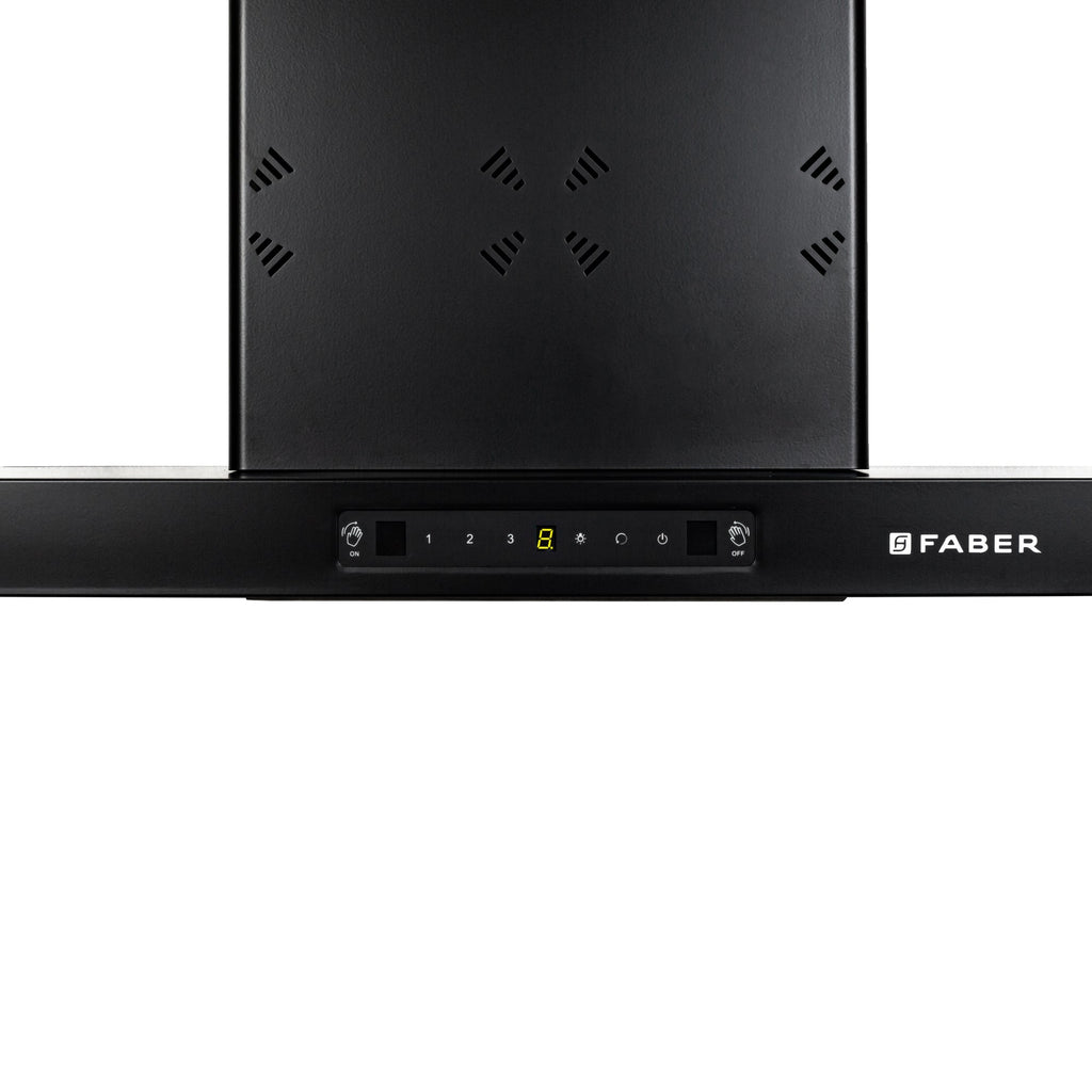 Faber HOOD BONITO 3D 75 cm IN HC SC FL BK | 1200m³/hr Suction Power | Auto Clean Filterless Chimney