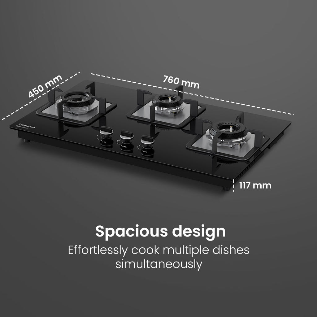 Crompton Hob Sensospark 76Cm 3 Burner