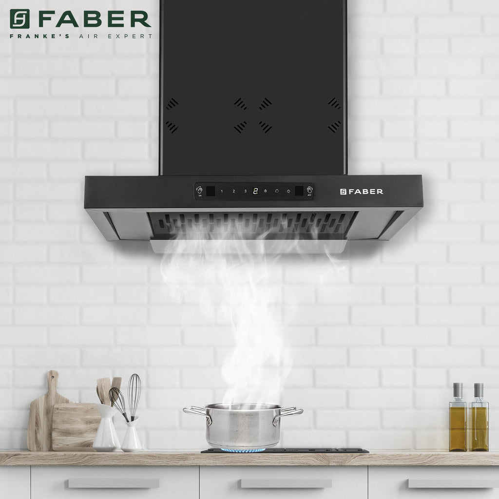 Faber HOOD BONITO 3D 60cm IND HC SC FL BK 60 |1250 m³/hr Suction Power | Auto Clean Filterless Chimney
