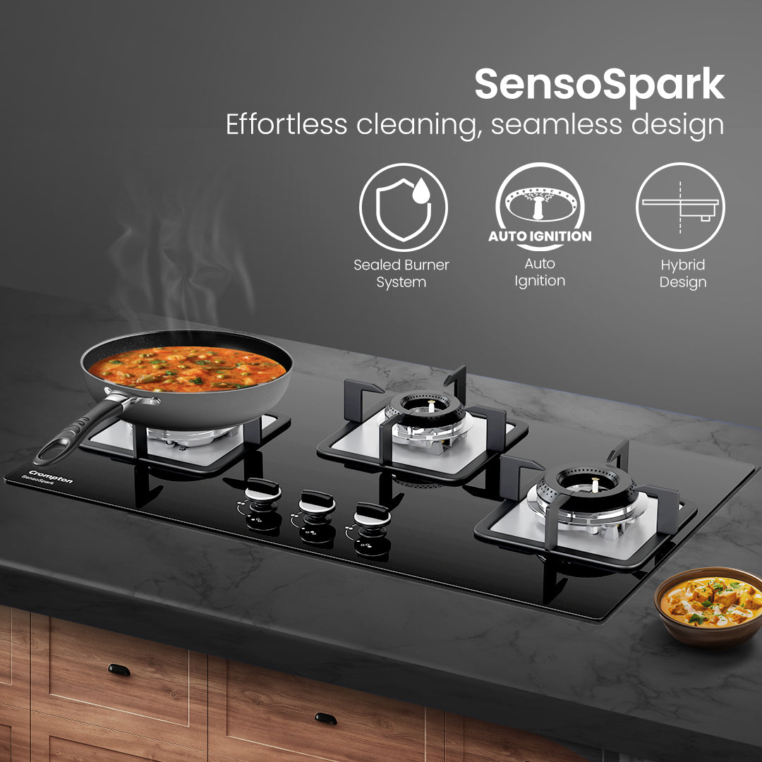 Crompton Hob Sensospark 76Cm 3 Burner