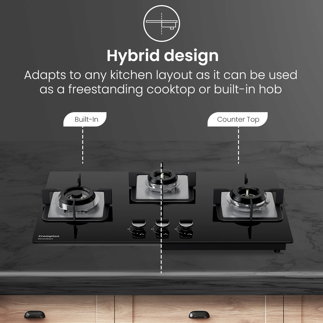 Crompton Hob Sensospark 76Cm 3 Burner